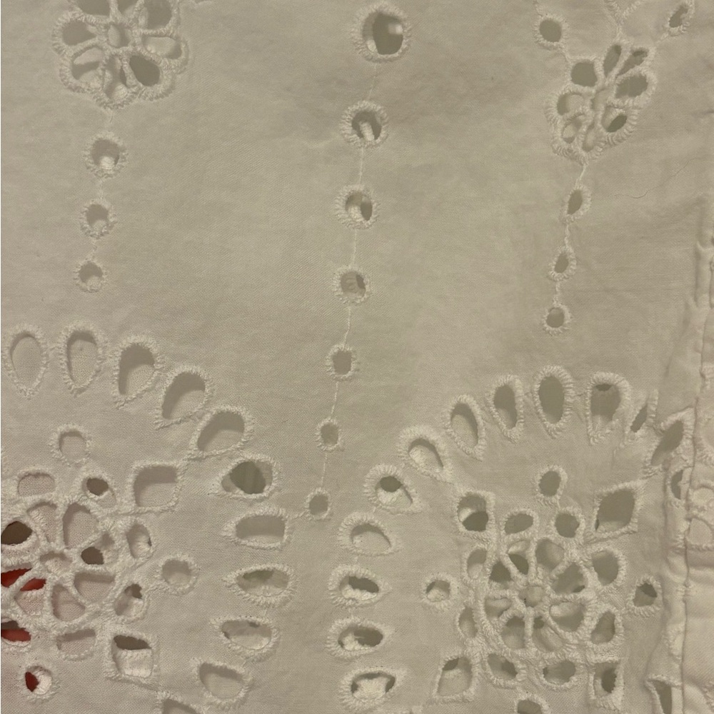 Zara White Eyelet Button-Down Shirt - Picture 4 of 4